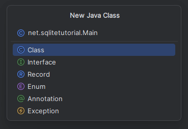 Enter New Class Name